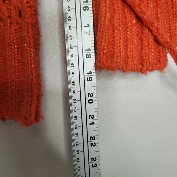 Vintage y2k Rocket 898 orange open knit wool blend cropped cardigan medium - Picture 5 of 7